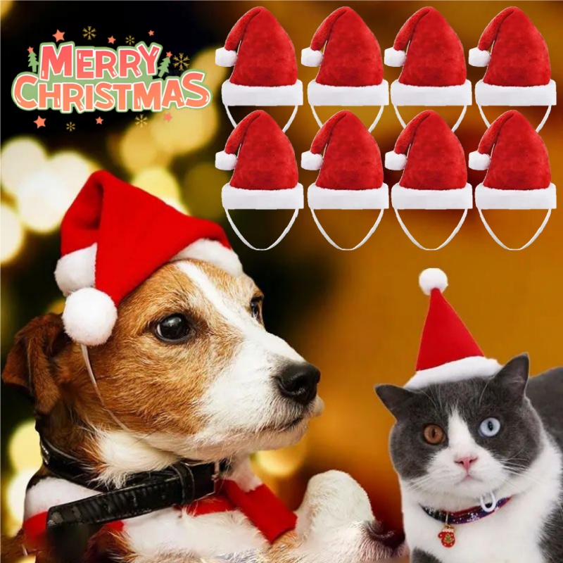 Santa Hat Plush - Cappello da Babbo Natale per animali