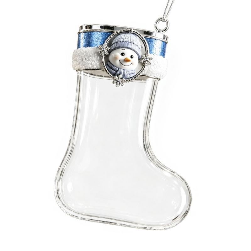 Christmas Stocking Hanging - E8BD Ornamento natalizio trasparente in stile