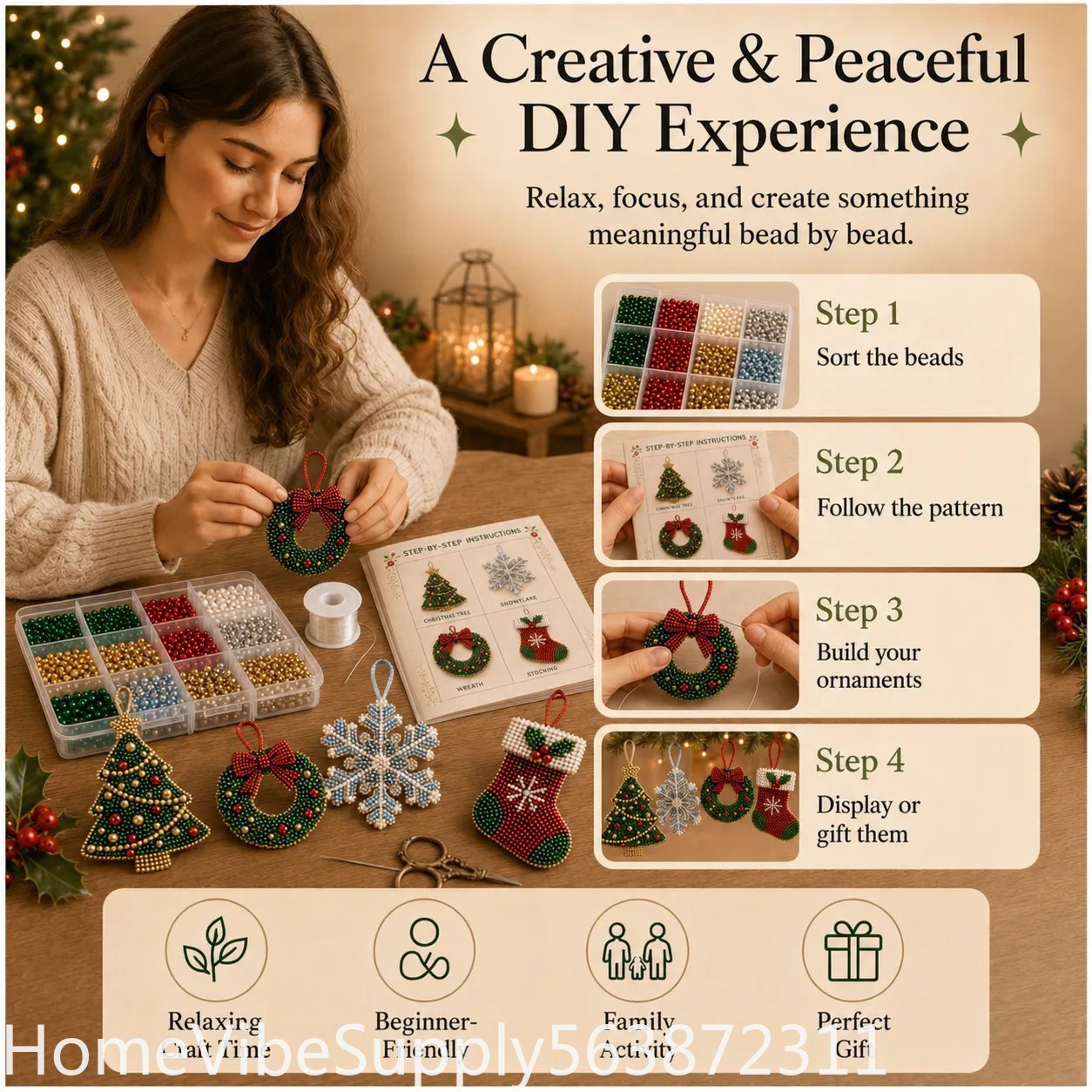 4 Pezzi Kit Artigianale Fai-da - Christmas Stocking Hanging recensione e prezzo